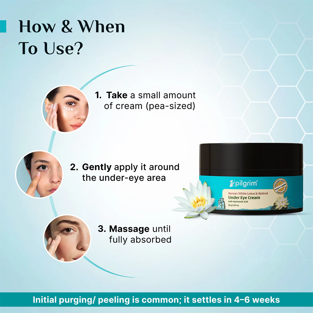 Pilgrim Retinol Under Eye Cream with Vitamin C & Hyaluronic Acid- 30g - Image 4